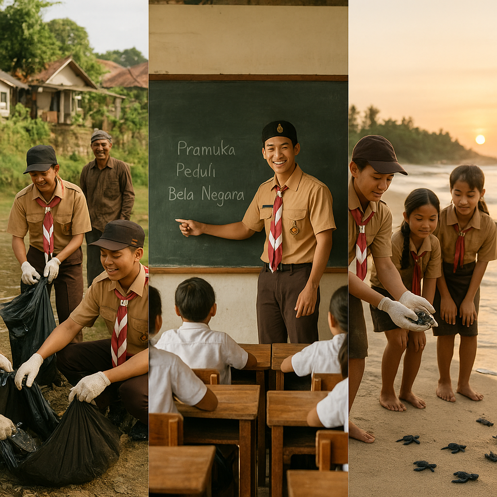 Pramuka Tingkatkan Wawasan Kebangsaan Melalui Kegiatan Bakti...