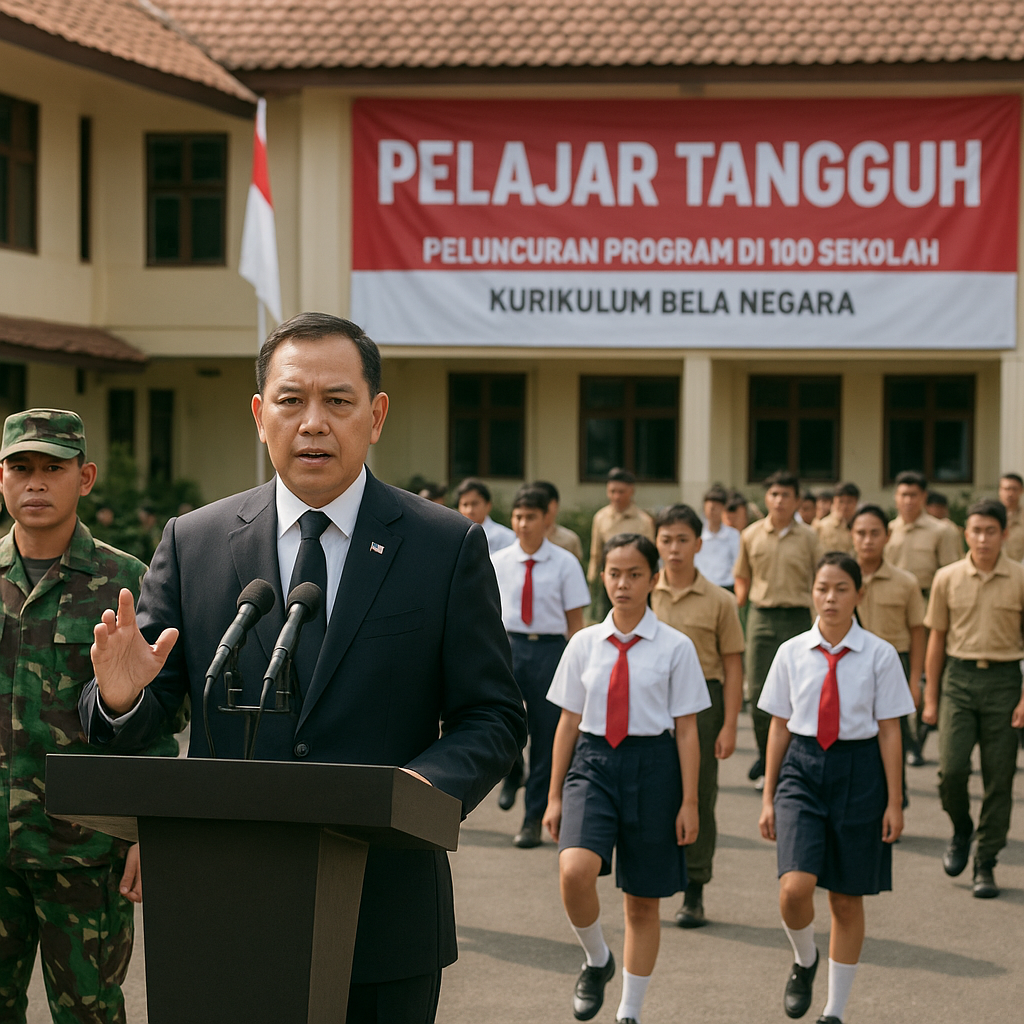 Menhan Resmikan Program 'Pelajar Tangguh' di 100 Sekolah