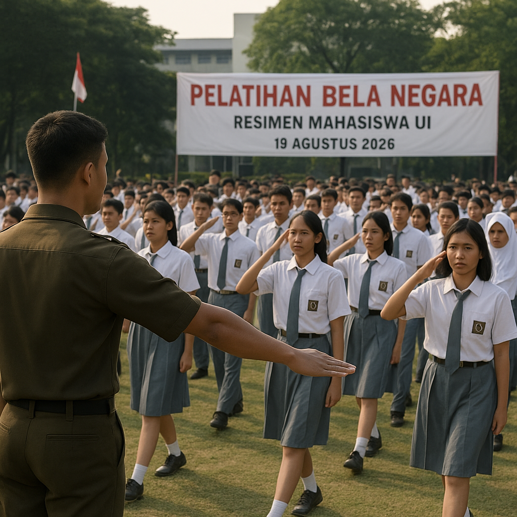 Resimen Mahasiswa UI Latih 500 Pelajar Cinta Tanah Air