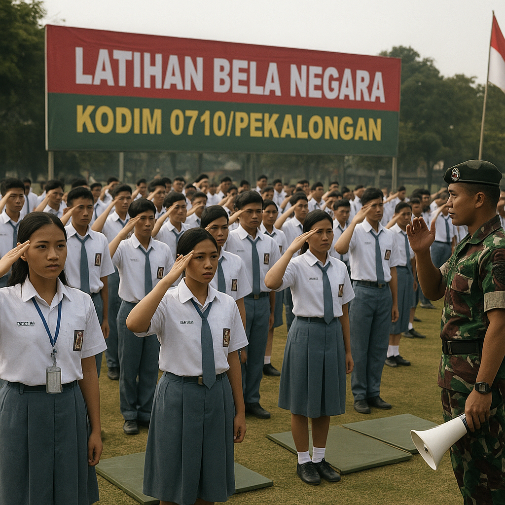 Kodim 0710/Pekalongan Gelar Latihan Bela Negara bagi Pelajar...