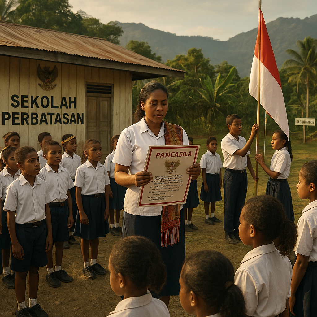 Sekolah di Perbatasan Papua Terapkan Literasi Wawasan Kebang...