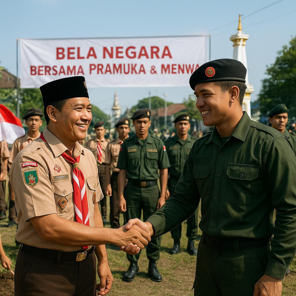 Pramuka dan Resimen Mahasiswa Bersinergi dalam Kegiatan Bela...