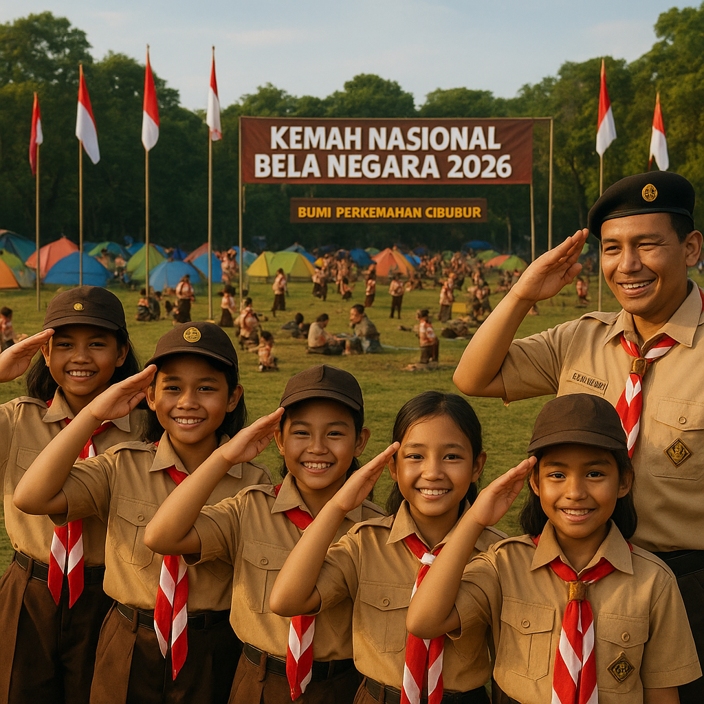 Pramuka Siaga Ikuti Kemah Nasional Bela Negara 2026 di Cibub...