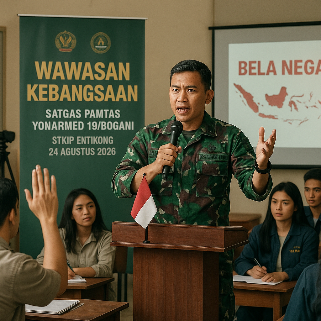 Satgas Pamtas Yonarmed 19/Bogani Berikan Materi Wawasan Keba...