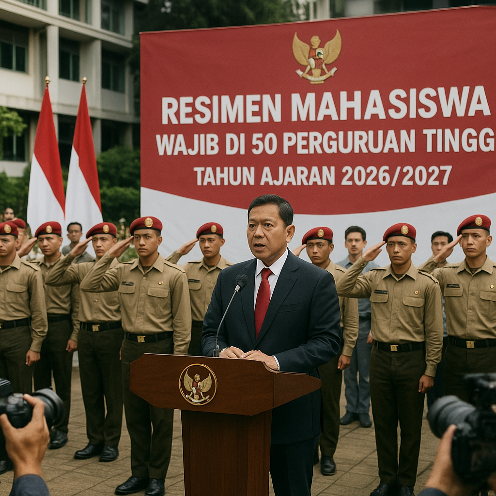 Menhan Resmikan Program Resimen Mahasiswa Wajib di 50 Pergur...