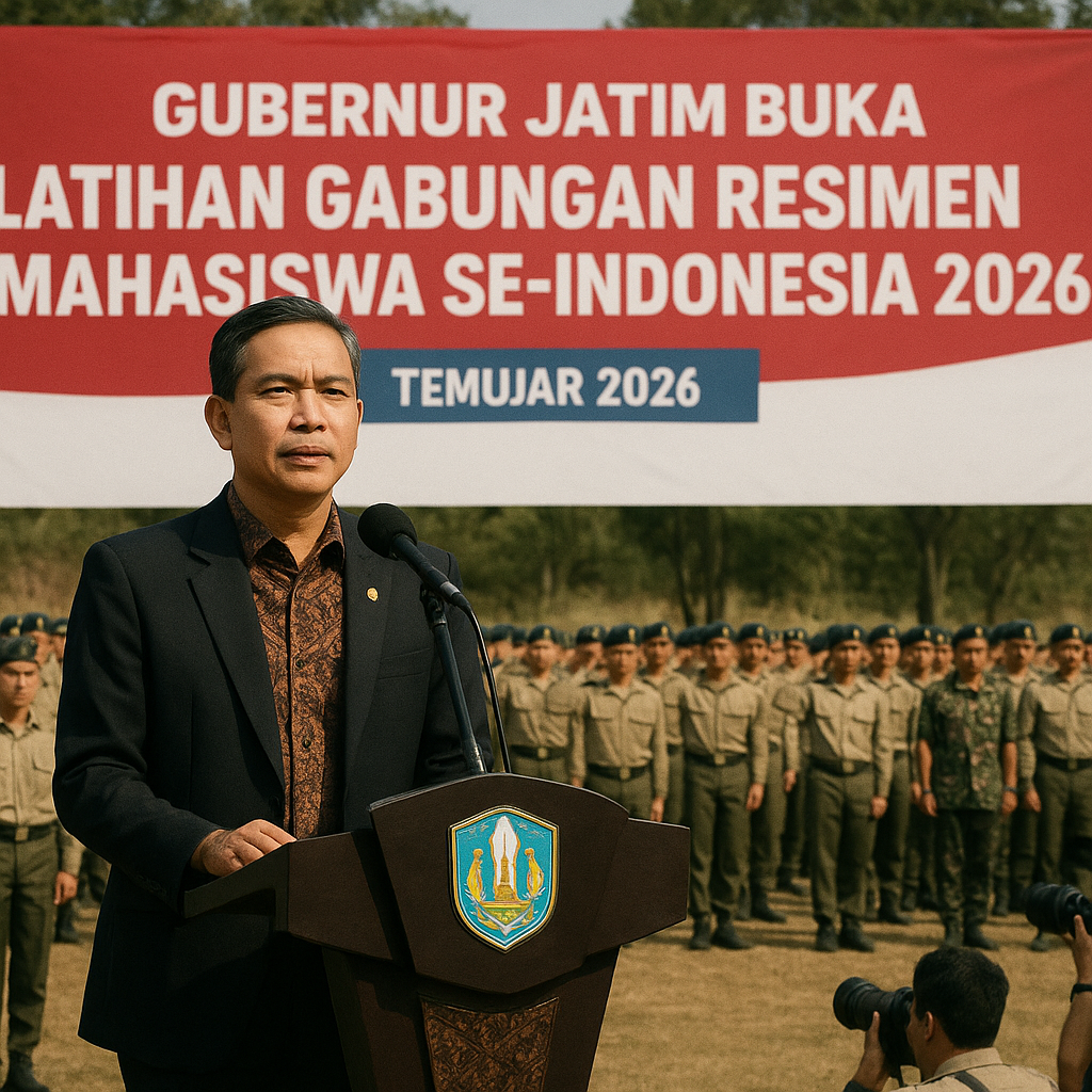 Gubernur Jatim Buka Latihan Gabungan Resimen Mahasiswa se-In...