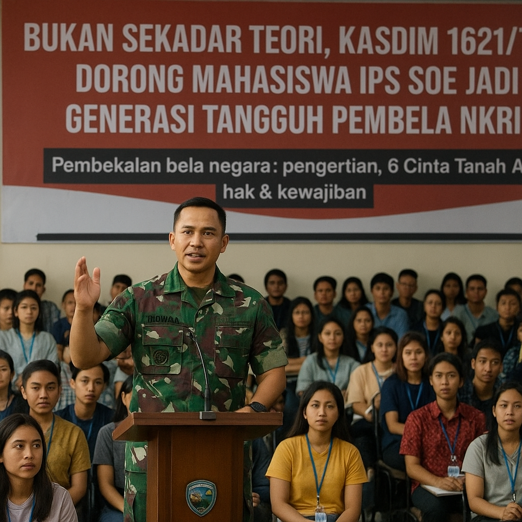 Bukan Sekadar Teori, Kasdim 1621/TTS Dorong Mahasiswa IPS So...