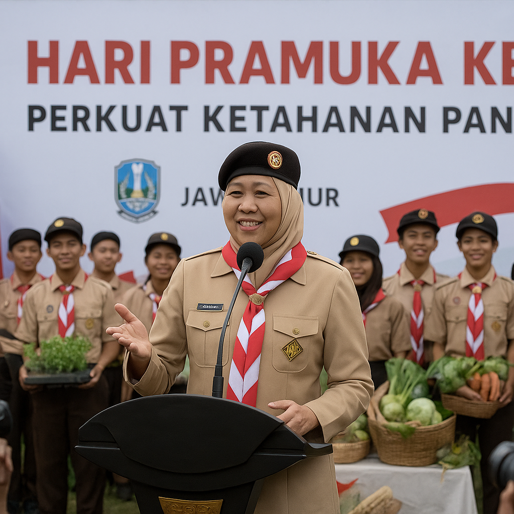 Hari Pramuka ke-65, Khofifah Dorong Pramuka Perkuat Ketahana...