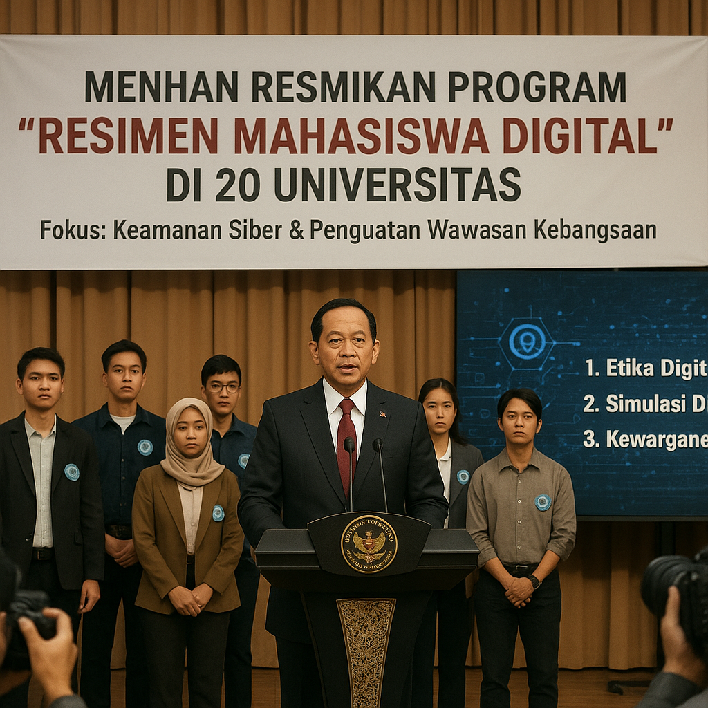 Menhan Resmikan Program 'Resimen Mahasiswa Digital' di 20 Un...