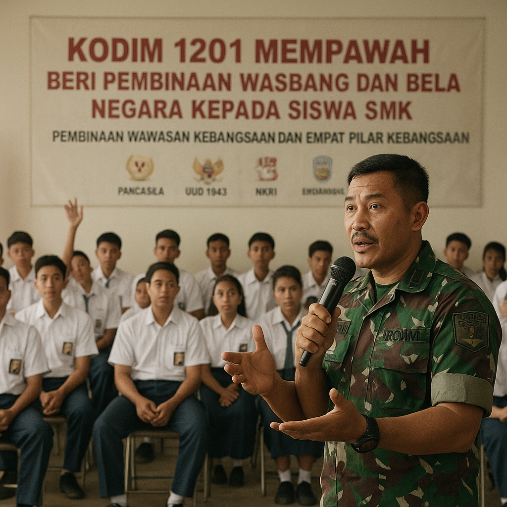Kodim 1201 Mempawah Beri Pembinaan Wasbang dan Bela Negara K...