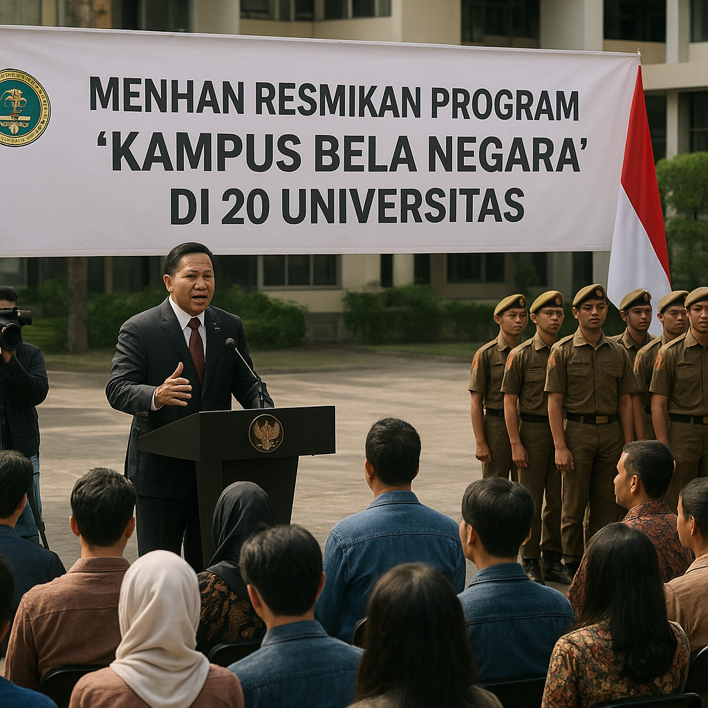 Menhan Resmikan Program 'Kampus Bela Negara' di 20 Universit...