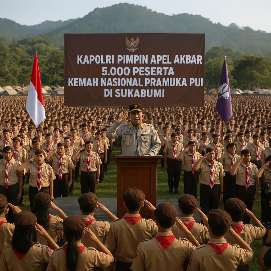 Kapolri Pimpin Apel Akbar 5.000 Peserta Kemah Nasional Pramu...