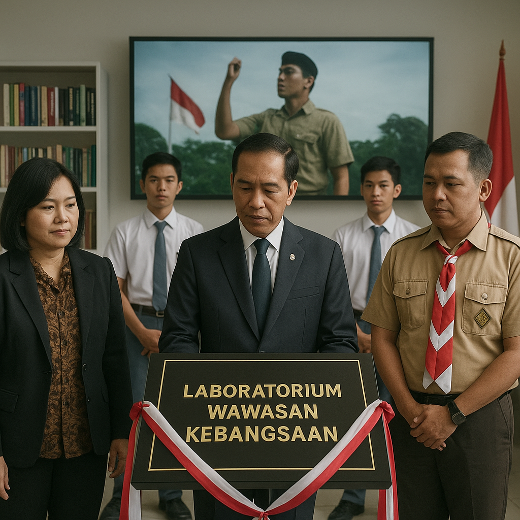 Menhan Resmikan Laboratorium Wawasan Kebangsaan di 100 Sekol...