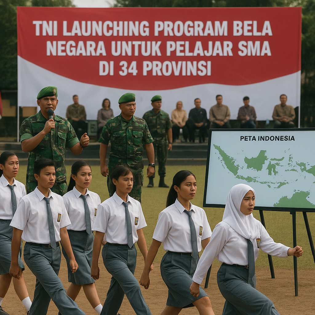 TNI Launching Program Bela Negara untuk Pelajar SMA di 34 Pr...