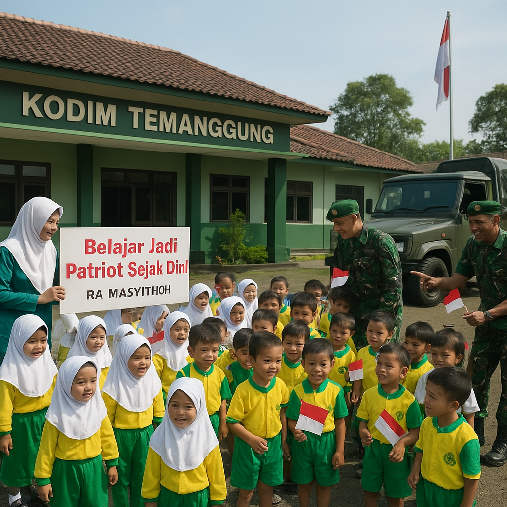 Belajar Jadi Patriot Sejak Dini, Puluhan Siswa RA Masyithoh...