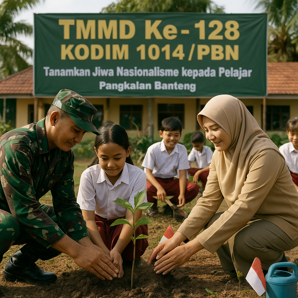 TMMD Ke-128 Kodim 1014/Pbn Tanamkan Jiwa Nasionalisme kepada...