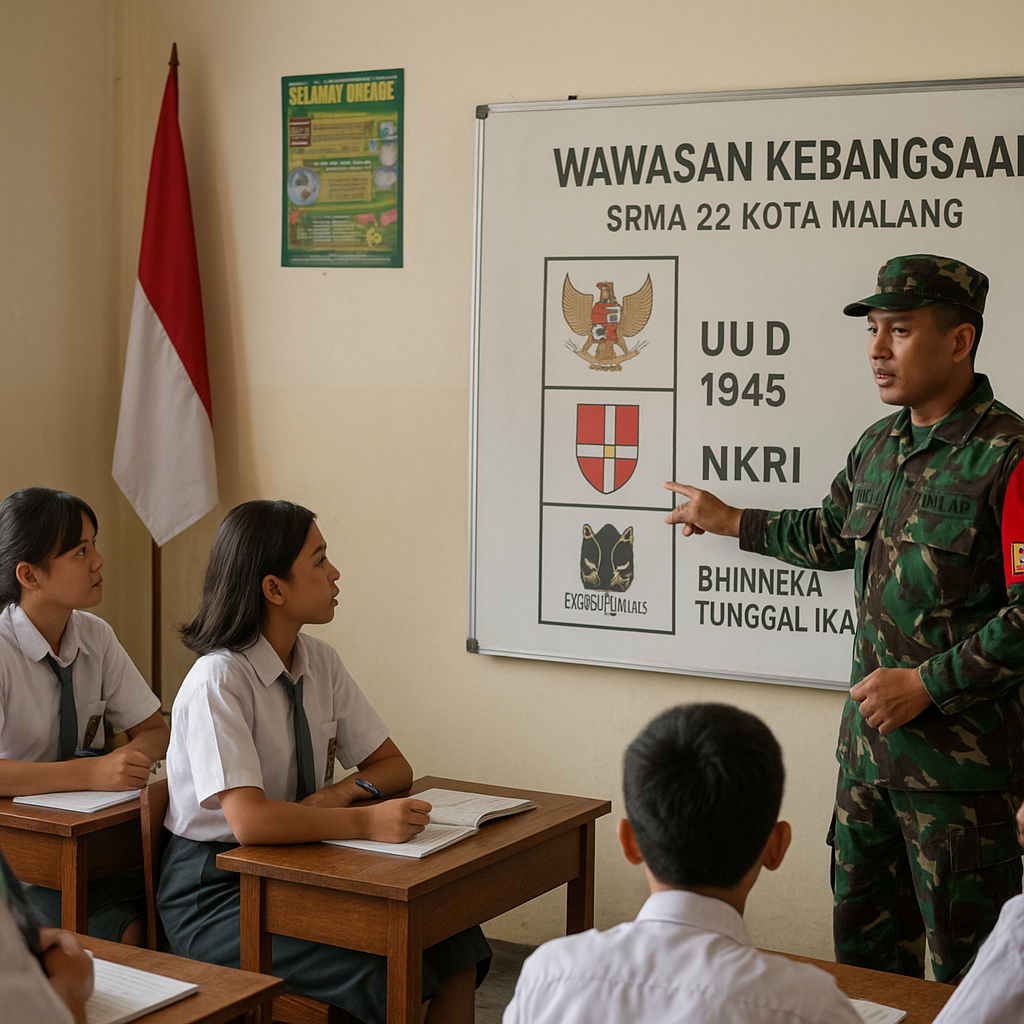 Babinsa Bareng Berikan Wawasan Kebangsaan Siswa SRMA 22 Kota...