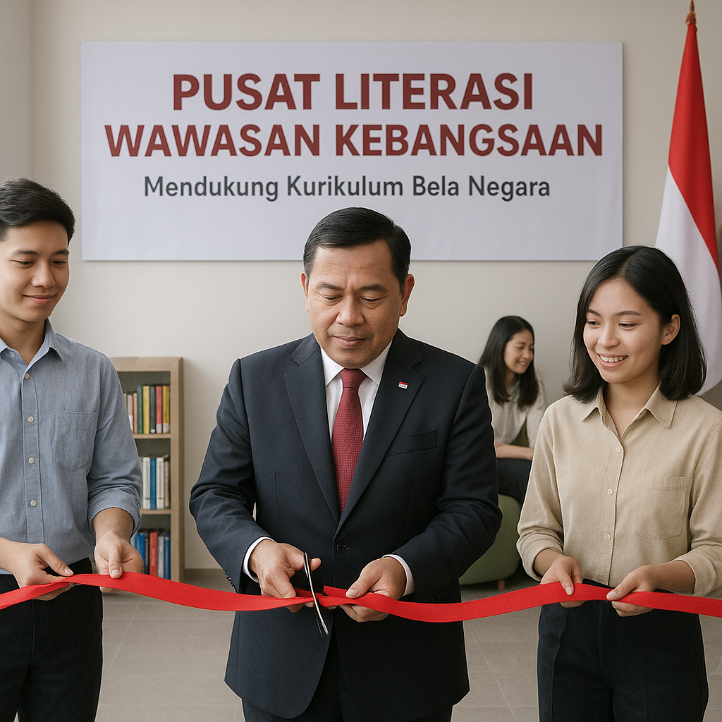 Menhan Resmikan Pusat Literasi Wawasan Kebangsaan di 10 Kota