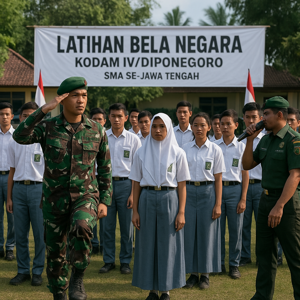 TNI AD Gelar Latihan Bela Negara Bagi Siswa SMA di Jawa Teng...