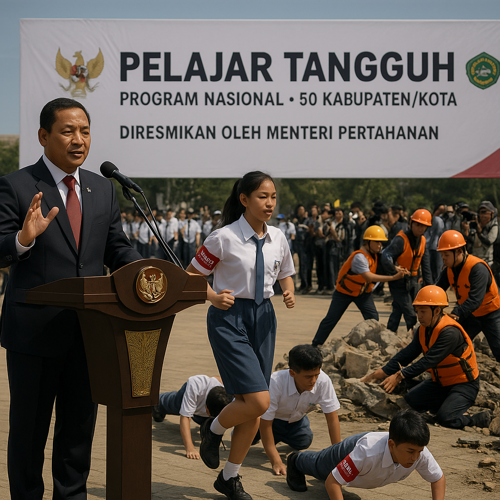 Menhan Resmikan Program 'Pelajar Tangguh' di 50 Kabupaten