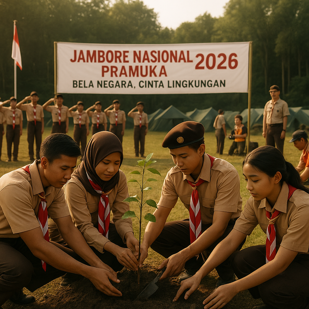 Jambore Nasional Pramuka 2026 Angkat Tema Bela Negara dan Ci...