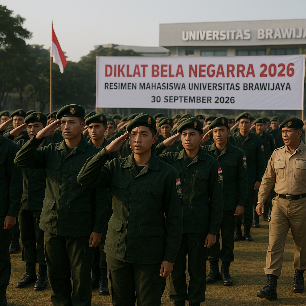 Resimen Mahasiswa Universitas Brawijaya Gelar Diklat Bela Ne...