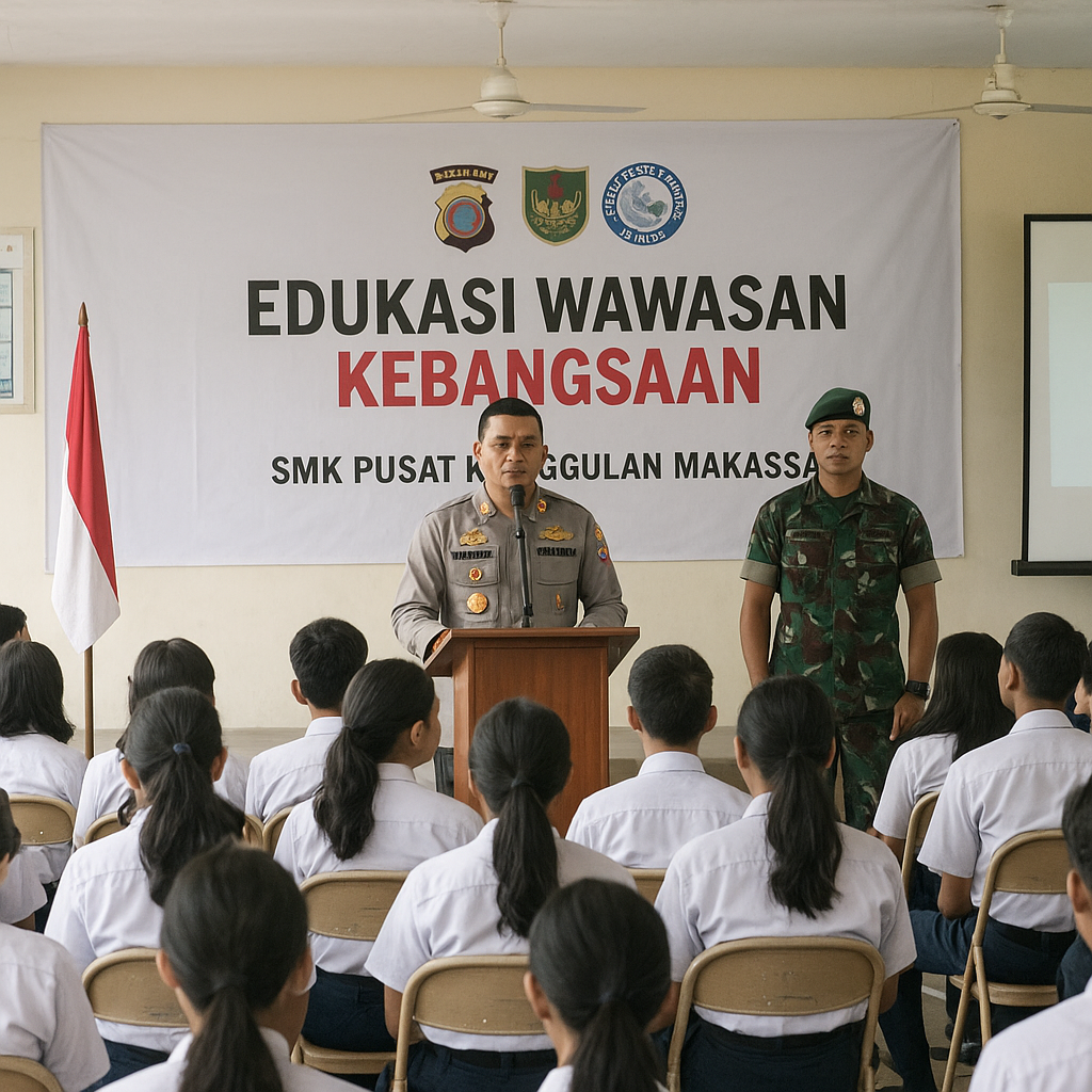 Polisi dan TNI Beri Edukasi Wawasan Kebangsaan di SMK Pusat...