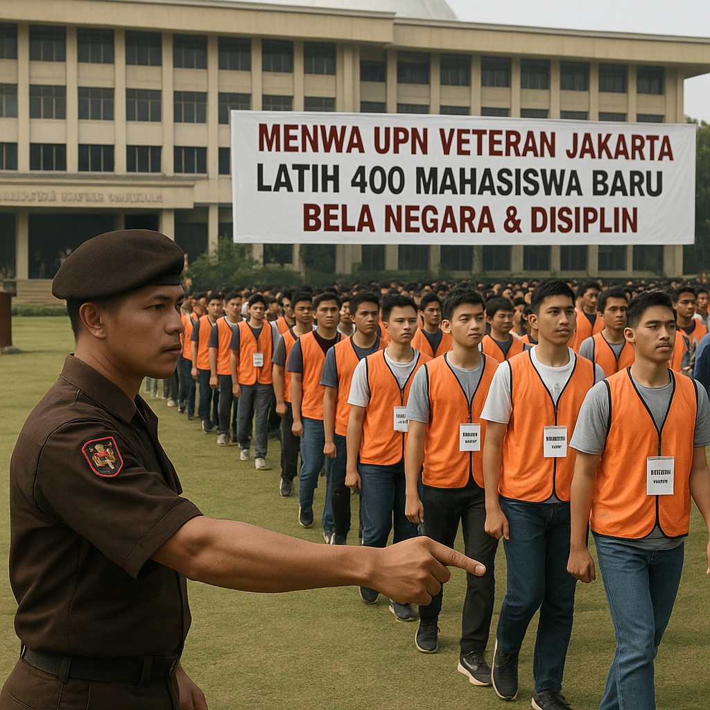 Menwa UPN Veteran Jakarta Latih 400 Mahasiswa Baru dengan Ma...