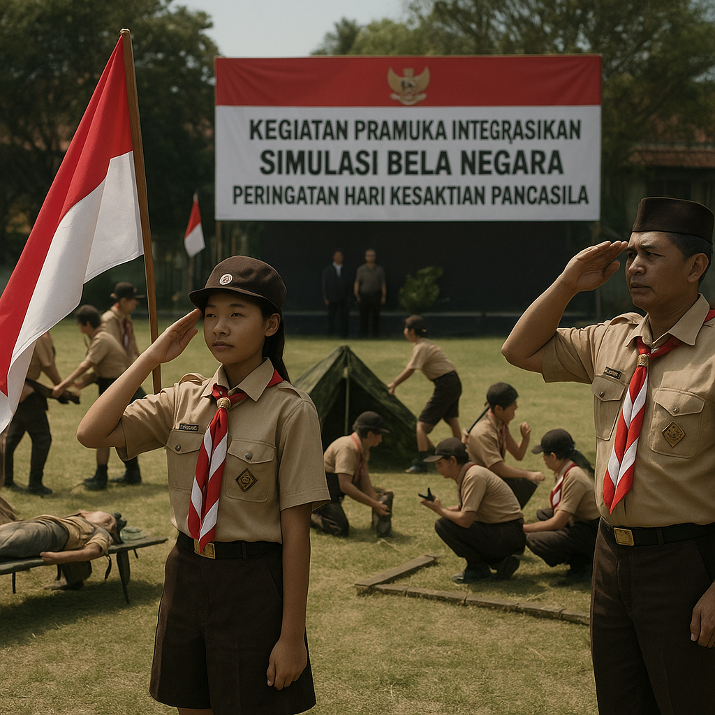 Kegiatan Pramuka Integrasikan Simulasi Bela Negara di Pering...