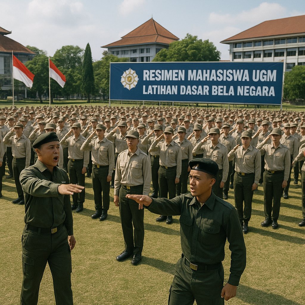 Resimen Mahasiswa UGM Gelar Latihan Dasar Bela Negara bagi M...