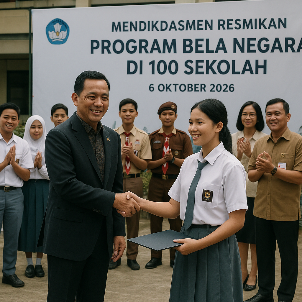 Mendikdasmen Resmikan Program Bela Negara di 100 Sekolah