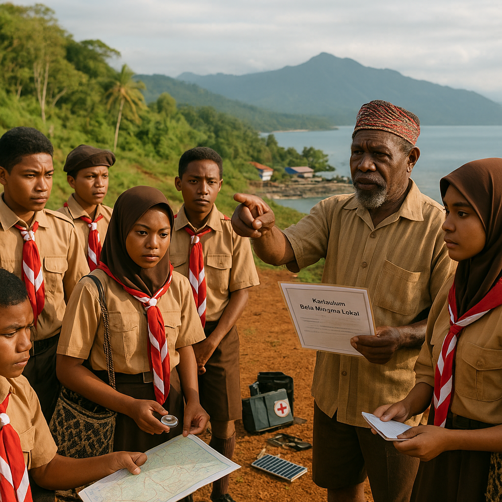 Kegiatan Pramuka di Wilayah Papua Terintegrasi dengan Kurikulum Bela Negara Lokal