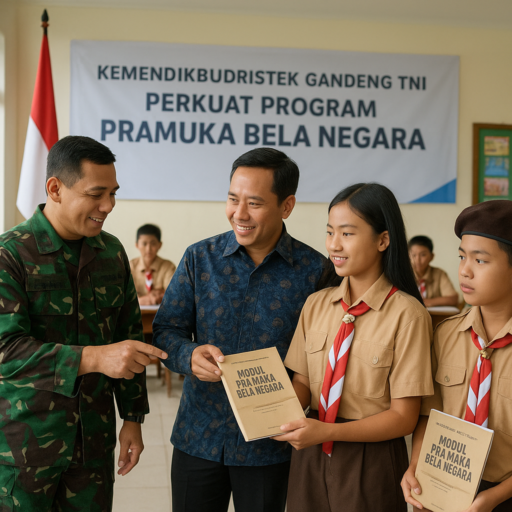 Kemendikbudristek Gandeng TNI Perkuat Program 'Pramuka Bela...
