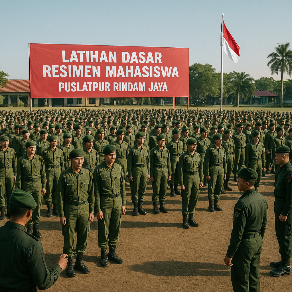 Ratusan Mahasiswa Ikuti Latihan Dasar Resimen Mahasiswa di P...