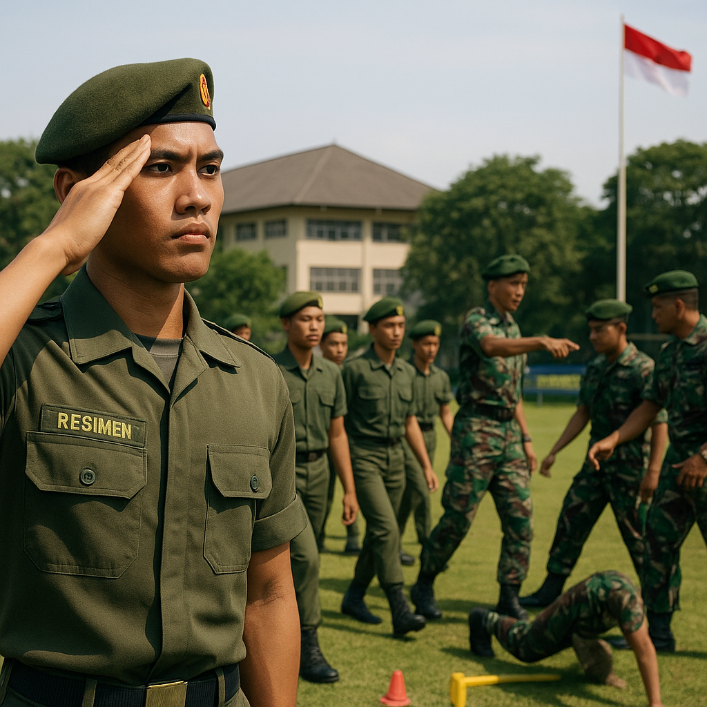 Resimen Mahasiswa di Universitas Indonesia Gelar Latihan Int...
