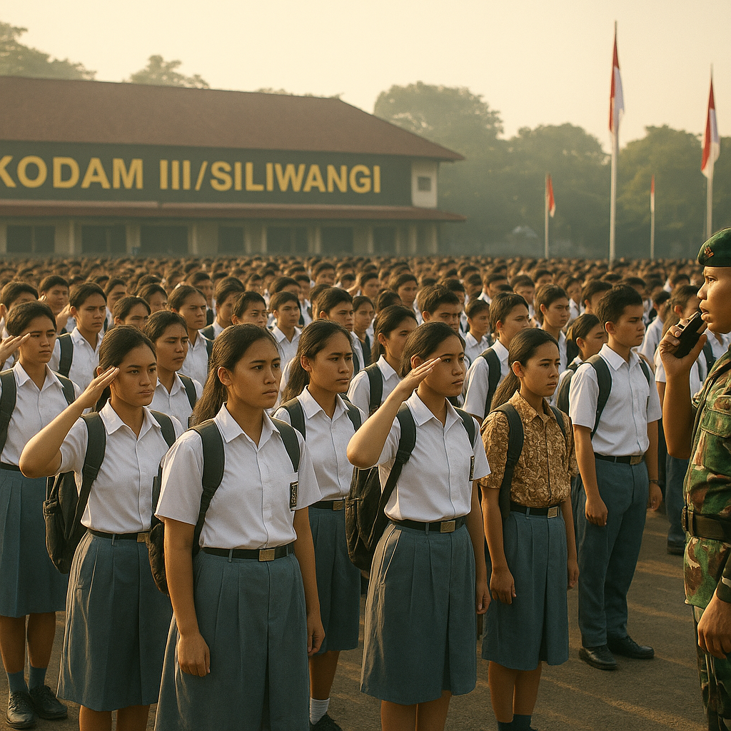 Masuk Barak Militer, 274 Siswa SMA/SMK di Jabar Jalani Pendi...