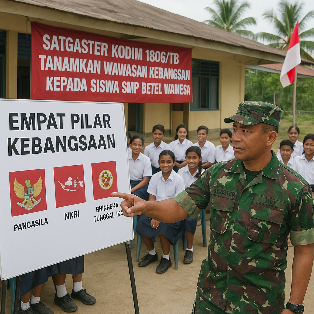 Satgaster Kodim 1806/TB Tanamkan Wawasan Kebangsaan kepada S...