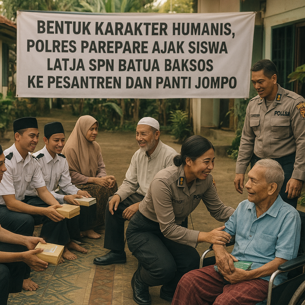Bentuk Karakter Humanis, Polres Parepare Ajak Siswa Latja SP...