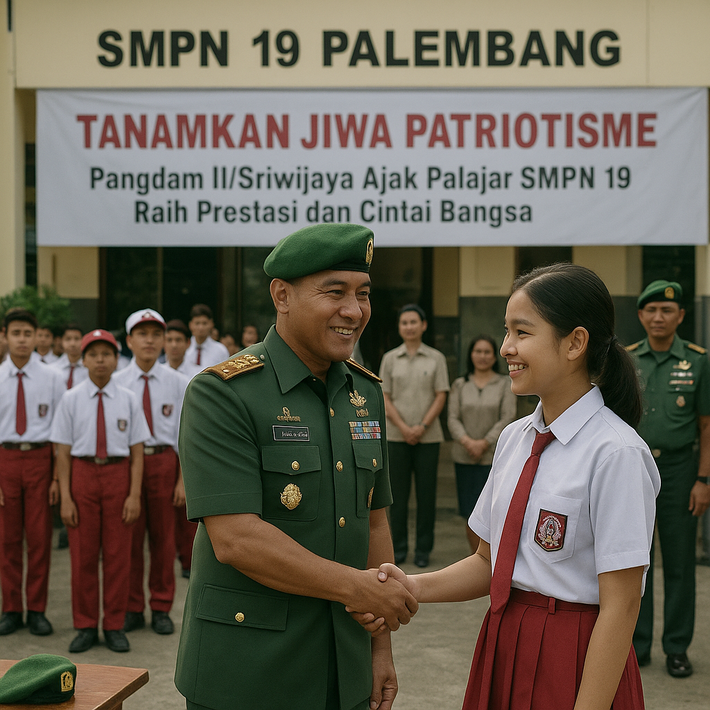Tanamkan Jiwa Patriotisme, Pangdam II/Sriwijaya Ajak Pelajar...