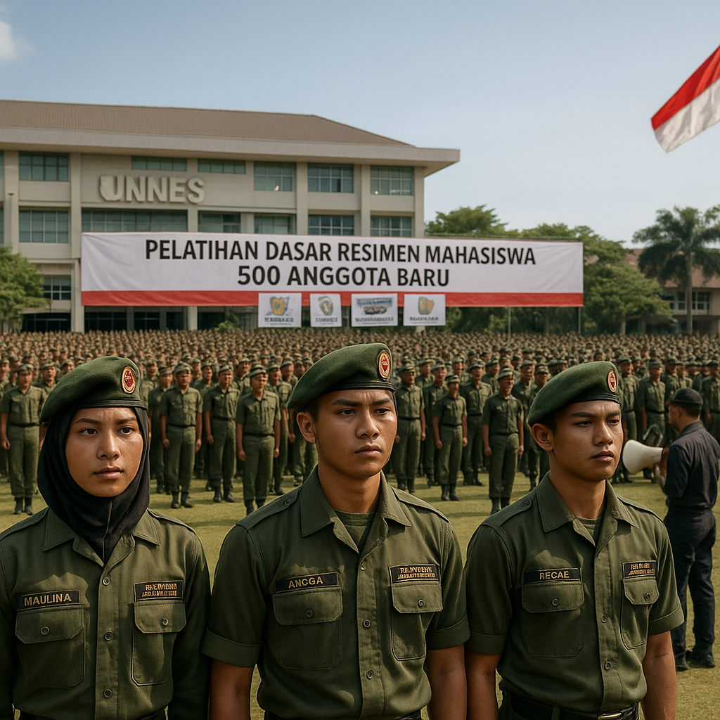 Unnes Gelar Pelatihan Dasar Resimen Mahasiswa bagi 500 Anggo...