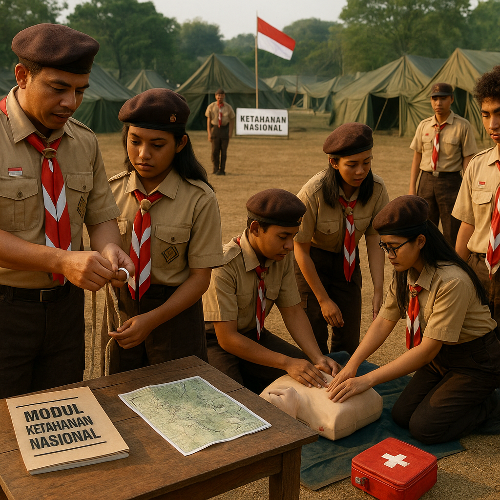 Kegiatan Perkemahan Pramuka Wajib Diisi Modul Ketahanan Nasi...