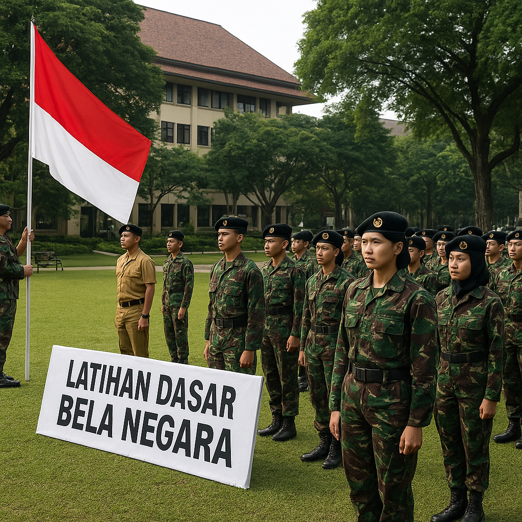 Resimen Mahasiswa Gelar Latihan Dasar Bela Negara di Kampus...