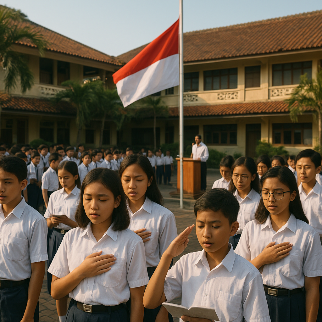 Kemdikdasmen Wajibkan Siswa Upacara tiap Senin dan Baca Ikra...