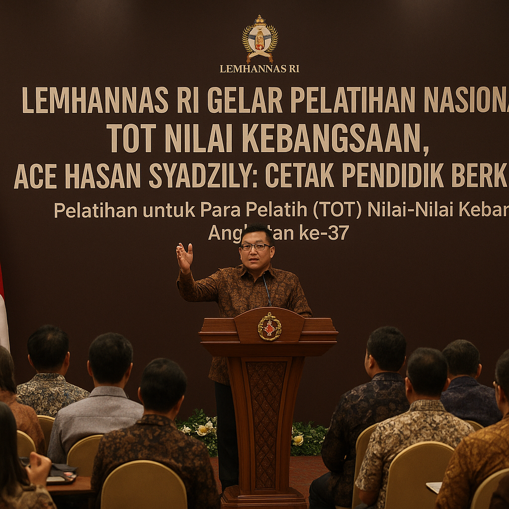 Lemhannas RI Gelar Pelatihan Nasional TOT Nilai Kebangsaan,...