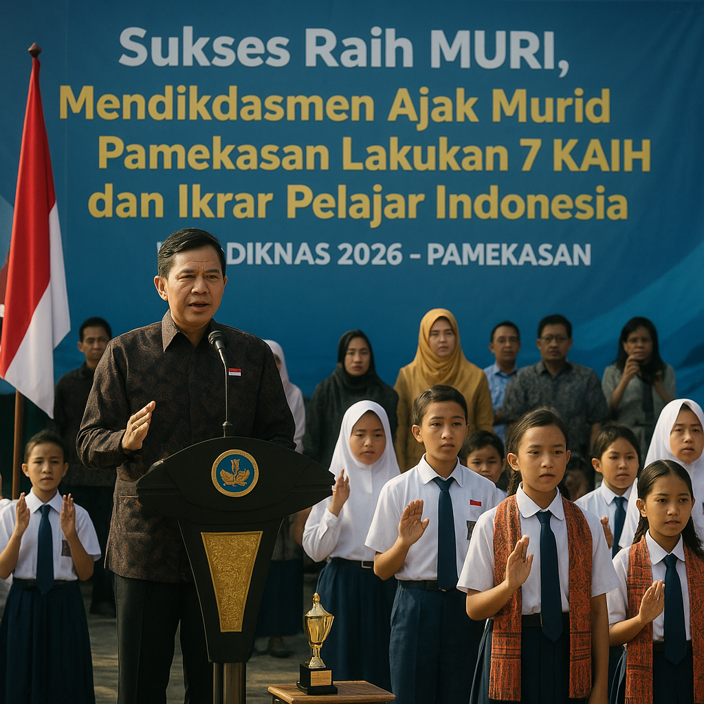Sukses Raih MURI, Mendikdasmen Ajak Murid Pamekasan Lakukan...