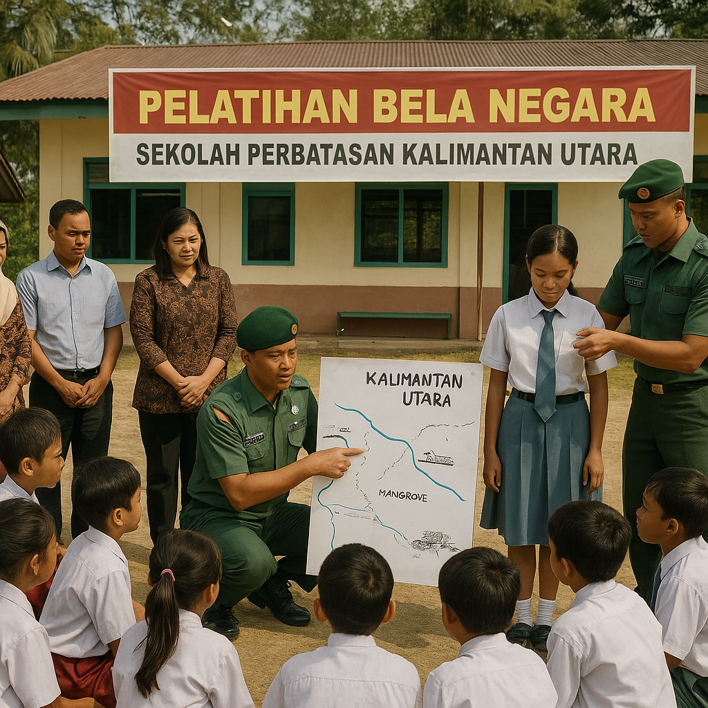 Sekolah di Perbatasan Dapat Pelatihan Khusus Bela Negara dar...